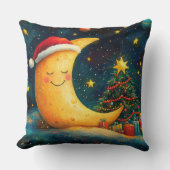 おもしろいクリスマスムーン銀河系お祝い クッション (正面)