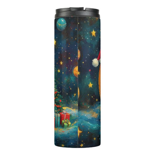 おもしろいクリスマスムーン銀河系お祝い タンブラー (裏面)