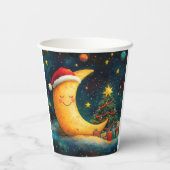 おもしろいクリスマスムーン銀河系お祝い 紙コップ (裏面)