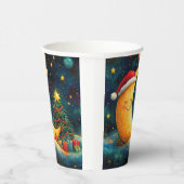 おもしろいクリスマスムーン銀河系お祝い 紙コップ (右)