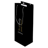 おもしろいクリスマスメッセージ金ゴールド&ホワイトタイポグラフィ ワインギフトバッグ (正面アングル)