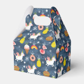 おもしろいクリスマスユニコーンとフラミンゴスパターン フェイバーボックス (裏面サイド)