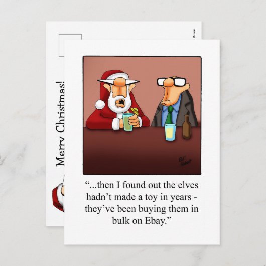 おもしろいクリスマスユーモアはがき シーズンポストカード (正面/裏面)