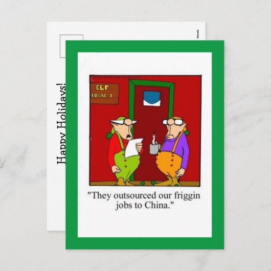 おもしろいクリスマスユーモアはがき シーズンポストカード (正面/裏面)