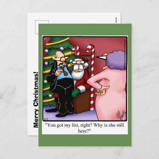 おもしろいクリスマスユーモアはがき シーズンポストカード (正面/裏面)