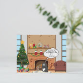 おもしろいクリスマスユーモアバウムキャットホリデーポストカード シーズンポストカード (スタンド正面)