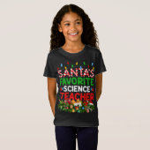 おもしろいクリスマスライツサンタサイエンス先生クリスマス Tシャツ (正面フル)