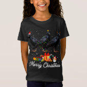 おもしろいクリスマスライトクリスマスパジャマレイヴン動物L Tシャツ (正面)