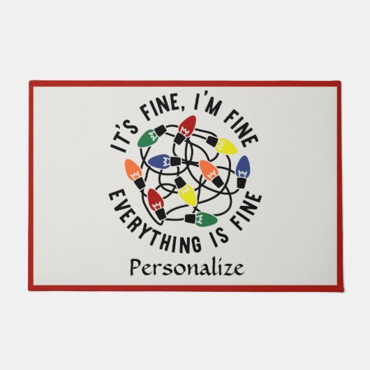 おもしろいクリスマスライト引用文ホリデーユーモア ドアマット (正面)