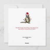 おもしろいクリスマスラクーンサンタハットクリスマス灯 シーズンカード (裏面)