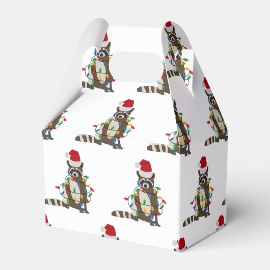 おもしろいクリスマスラクーンサンタハットクリスマス灯 フェイバーボックス (裏面サイド)