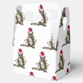 おもしろいクリスマスラクーンサンタハットクリスマス灯 フェイバーボックス (オープン)