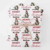おもしろいクリスマスラクーンサンタハットクリスマス灯 ラッピングペーパーシート (インサイチュ)