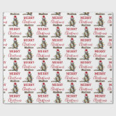 おもしろいクリスマスラクーンサンタハットクリスマス灯 ラッピングペーパー (フラット)