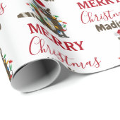 おもしろいクリスマスラクーンサンタハットクリスマス灯 ラッピングペーパー (ロールコーナー)