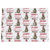 おもしろいクリスマスラクーンサンタハットクリスマス灯 ラージペーパーバッグ (正面)