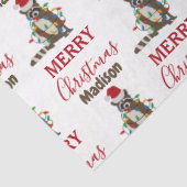 おもしろいクリスマスラクーンサンタハットクリスマス灯 薄葉紙 (詳細)