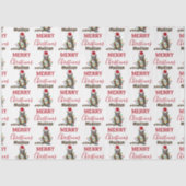 おもしろいクリスマスラクーンサンタハットクリスマス灯 薄葉紙 (正面)