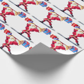 おもしろいクリスマスラッピング紙サンタにプレゼント ラッピングペーパー (角)