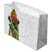 おもしろいクリスマスラブラドール犬 ラージペーパーバッグ (裏面アングル)