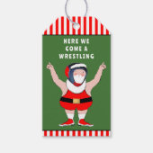 おもしろいクリスマスレスラーホリデーレスリング ギフトタグ (正面)