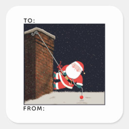おもしろいクリスマスロック登山ホリデーギフトラベル スクエアシール