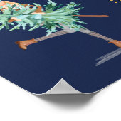 おもしろいクリスマスロヴィンガールズホールディングツリー&ライトズ ポスター (角)