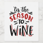 おもしろいクリスマスワインシーズンパーティー ワインラベル (シングルラベル)