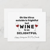 おもしろいクリスマスワインパパーソナライズされたン シーズンカード (正面/裏面)