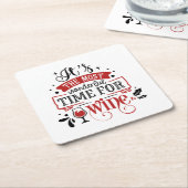 おもしろいクリスマスワインホリデーパーティー スクエアペーパーコースター (アングル)