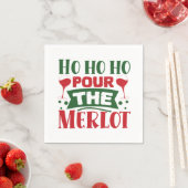 おもしろいクリスマスワインホリデーパーティー スタンダードカクテルナプキン (インサイチュ)