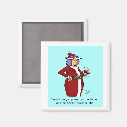 おもしろいクリスマスワインマグネット マグネット (正面/裏面)