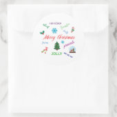 おもしろいクリスマスワードクラウドデザイン ラウンドシール (バッグ)