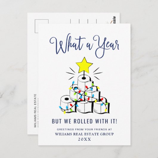 おもしろいクリスマス企業の ポストカード (正面/裏面)