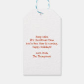 おもしろいクリスマス休暇ことわざフェスティバルバード ギフトタグ (裏面)