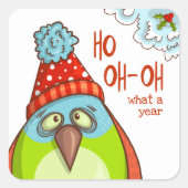 おもしろいクリスマス休暇ことわざフェスティバルバード スクエアシール (正面)