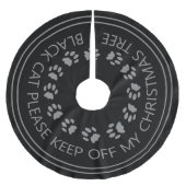 おもしろいクリスマス保の木のスカートの黒猫 ブラッシュドポリエステルツリースカート (正面)