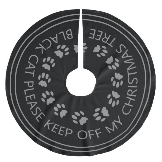 おもしろいクリスマス保の木のスカートの黒猫 ブラッシュドポリエステルツリースカート (正面)