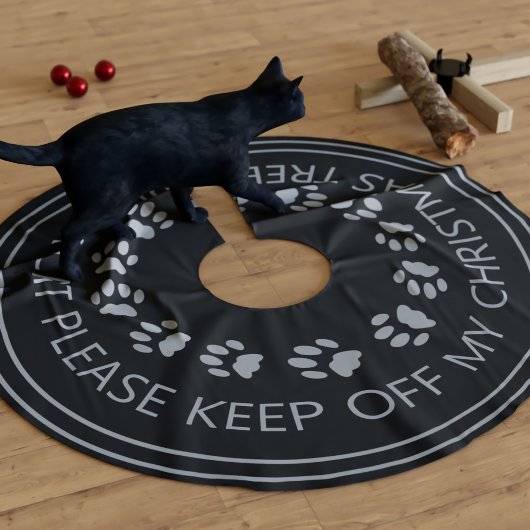 おもしろいクリスマス保の木のスカートの黒猫 ブラッシュドポリエステルツリースカート