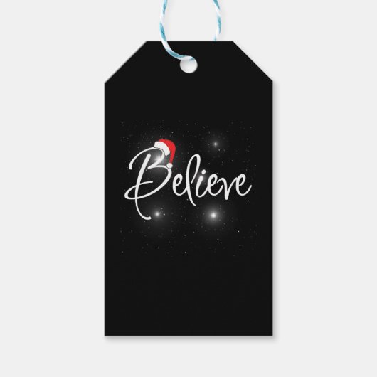 おもしろいクリスマス信じ引用文 ギフトタグ (正面)