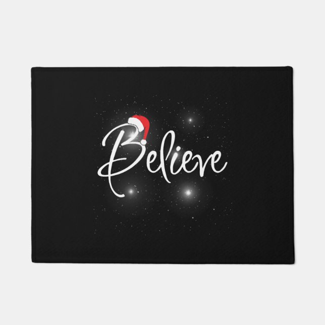 おもしろいクリスマス信じ引用文 ドアマット (正面)