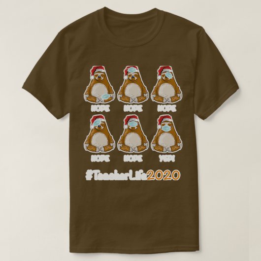 おもしろいクリスマス先生ライフ2020 Tシャツ (デザイン正面)