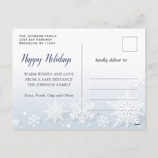 おもしろいクリスマス写真ベビー外は寒い シーズンポストカード (裏面)