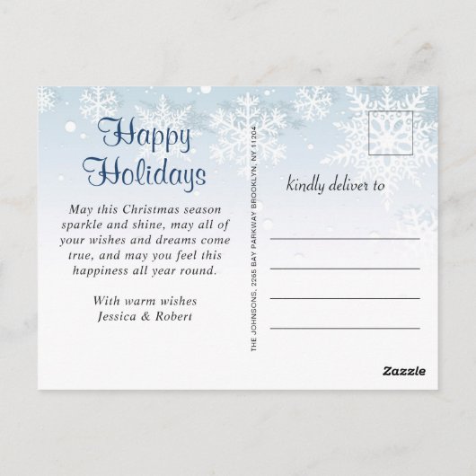 おもしろいクリスマス写真ベビー外は寒い ポストカード (裏面)