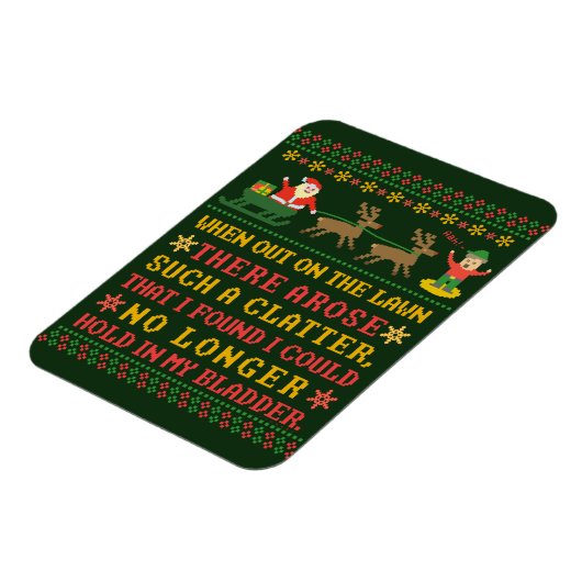 おもしろいクリスマス前の夜だっユーモアのあるた マグネット (左側)