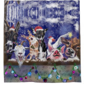 おもしろいクリスマス動物農場シャワーカーテン シャワーカーテン (正面)