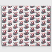 おもしろいクリスマス半輸送トラック ラッピングペーパー (フラット)