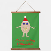 おもしろいクリスマス卵おもしろいカスタム 吊り下げ型タペストリー (正面)