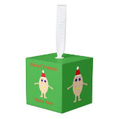 おもしろいクリスマス卵カスタムオーナメント キューブオーナメント (正面アングル)