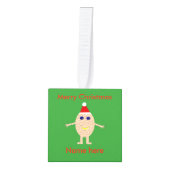 おもしろいクリスマス卵カスタムオーナメント キューブオーナメント (正面)